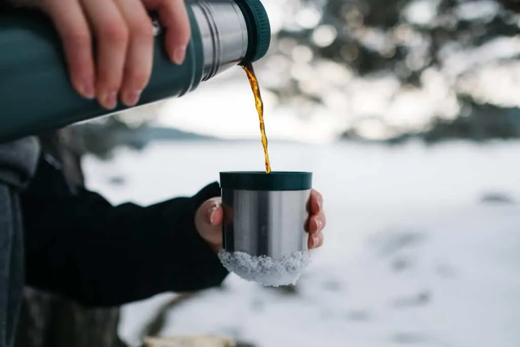 Coffee Thermos serving hot coffee 