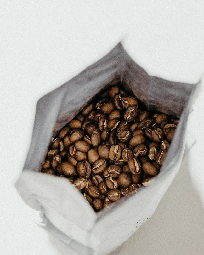 Open bag of Coffee Beans