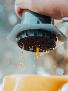 Photo of Aeropress pouring out coffee