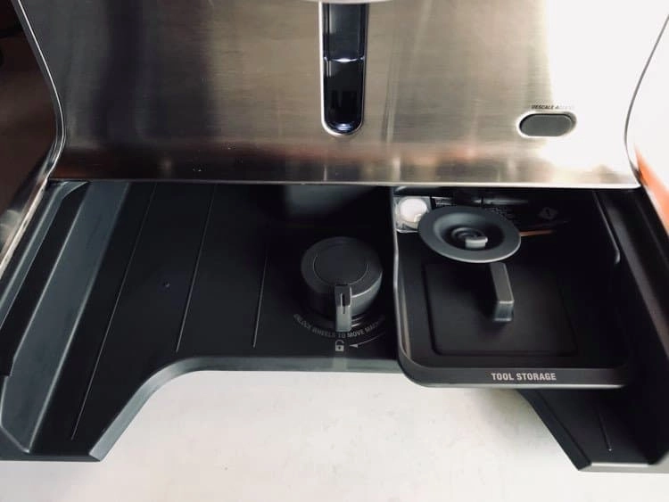 Tool storage in the Breville Dual Boiler