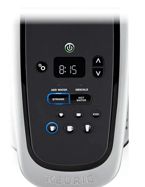 Single Serve Coffee Maker- Keurig K Elite control panel