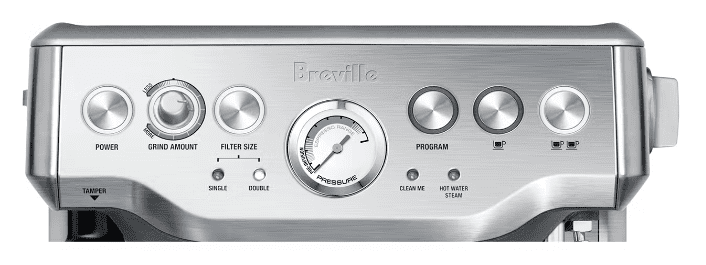 Breville the barista express control panel